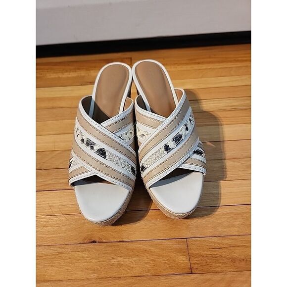 COACH Florentine SNAKE PRINT WOMEN SIZE 9.5 SANDALS WEDGE - Picture 2 of 7